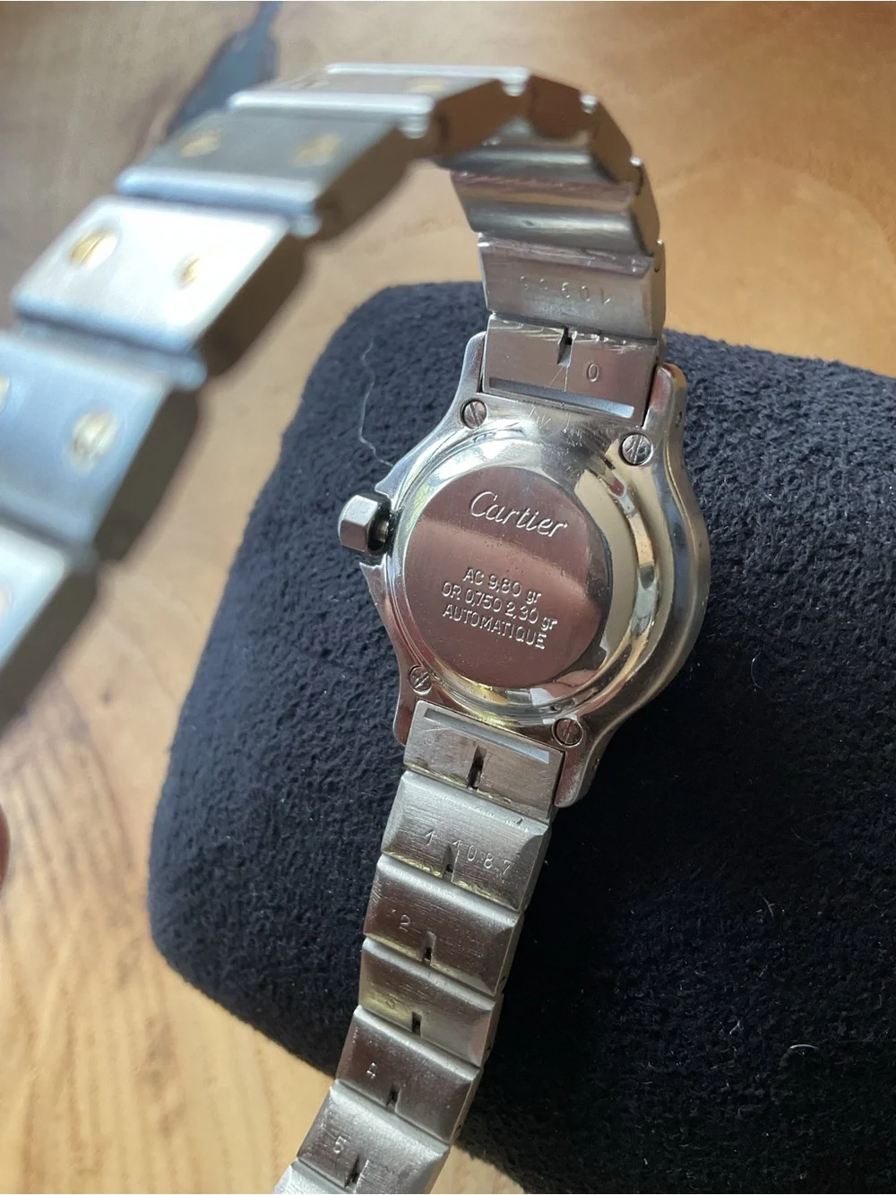 Cartier Two-Tone Silver and 18k Gold Santos Women's Watch - Picture 5 of 11